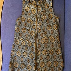 Zara Woman Black and Gold Floral Top